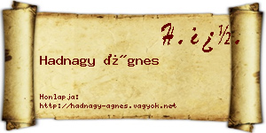 Hadnagy Ágnes névjegykártya