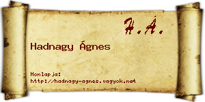 Hadnagy Ágnes névjegykártya