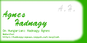 agnes hadnagy business card